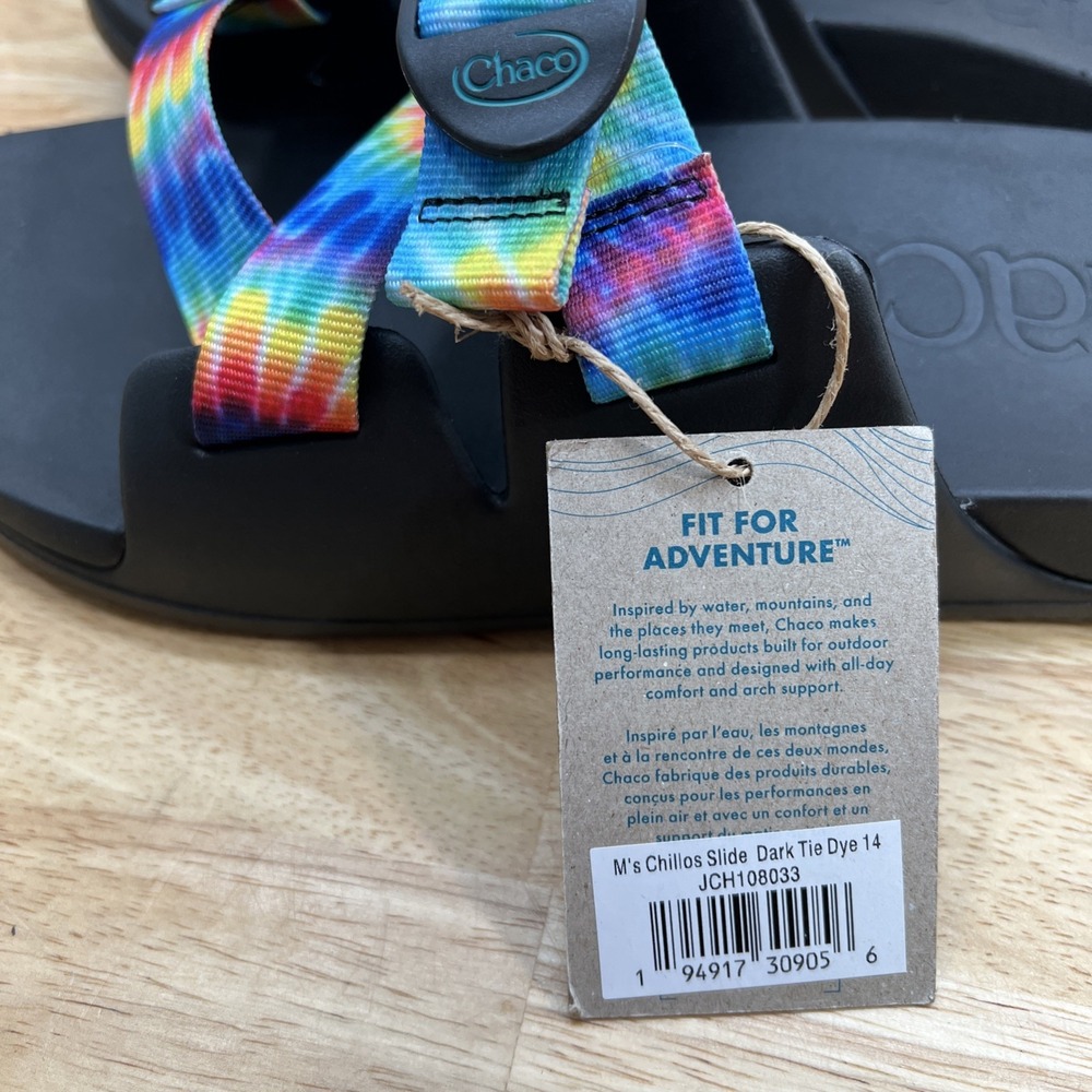 Chaco Chillos Slide Men's Size 14 Sport Sandals Dark Tie Dye JCH108033 Beach - Picture 3 of 7